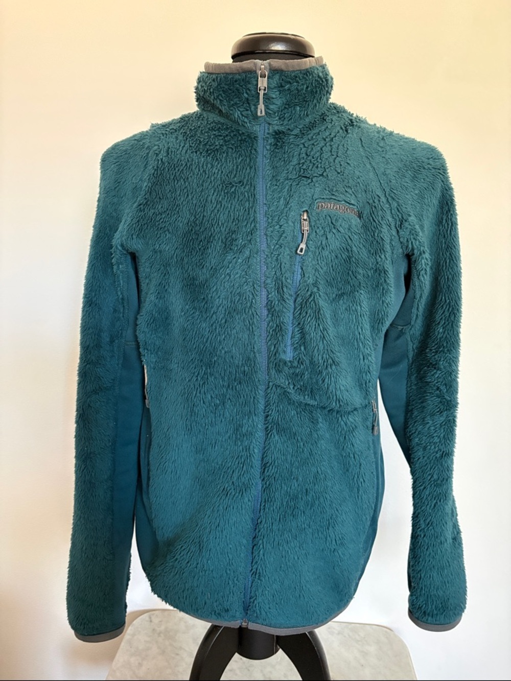 Patagonia Deep Teal Plush Full-Zip Fleece Jacket Size Medium